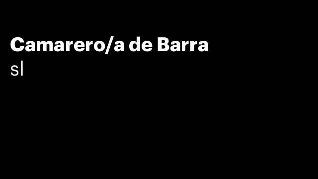 Camarero/a de Barra