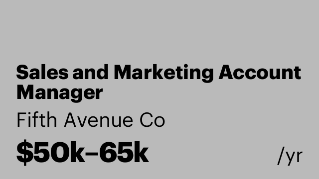 Sales and Marketing Account Manager