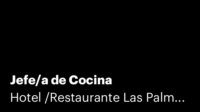 Jefe/a de Cocina