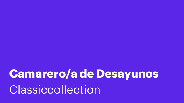 Camarero/a de Desayunos