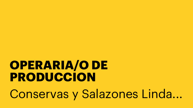 OPERARIA/O DE PRODUCCION