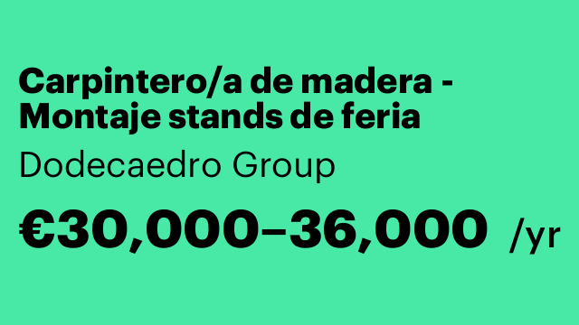 Carpintero/a de madera - Montaje stands de feria