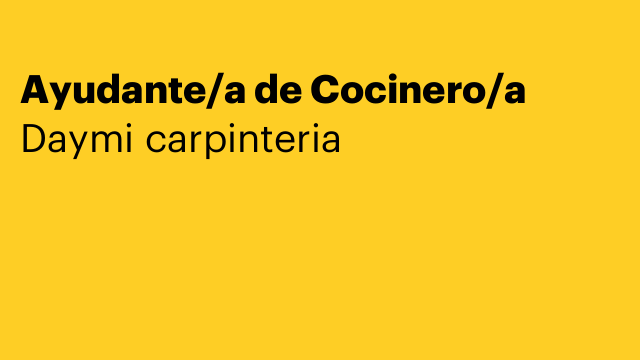 Ayudante/a de Cocinero/a