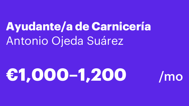 Ayudante/a de Carnicería