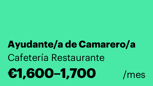 Ayudante/a de Camarero/a