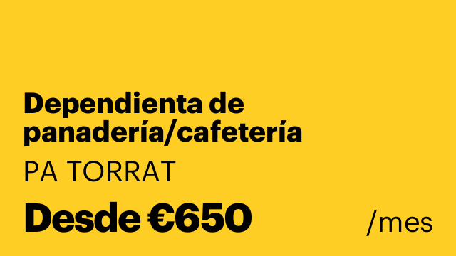 Dependienta de panadería/cafetería