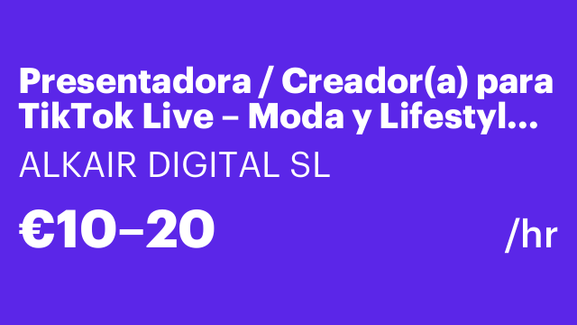 Presentadora / Creador(a) para TikTok Live – Moda y Lifestyle (Elodhia)
