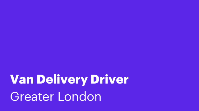 Van Delivery Driver