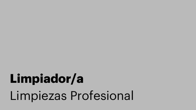 Limpiador/a