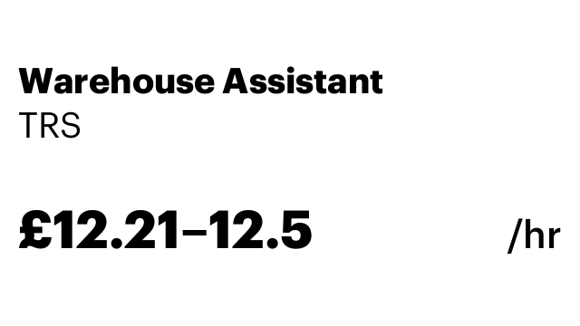 Warehouse Assistant