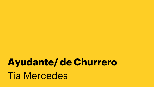Ayudante/ de Churrero