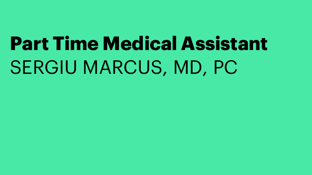 Part Time Medical Assistant