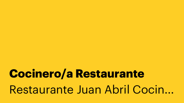 Cocinero/a Restaurante