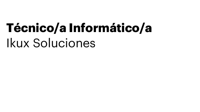 Técnico/a Informático/a