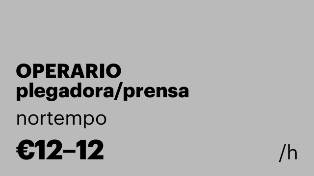 OPERARIO plegadora/prensa