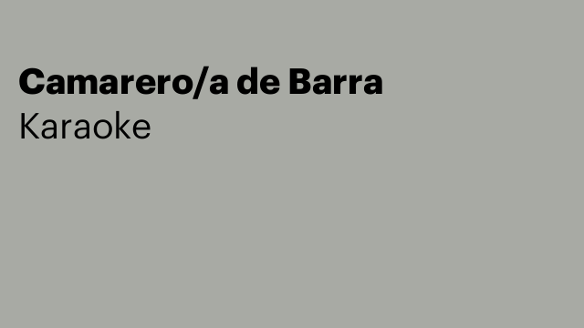 Camarero/a de Barra