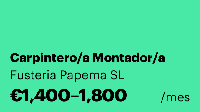 Carpintero/a Montador/a