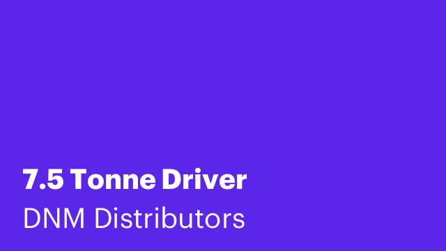 7.5 Tonne Driver