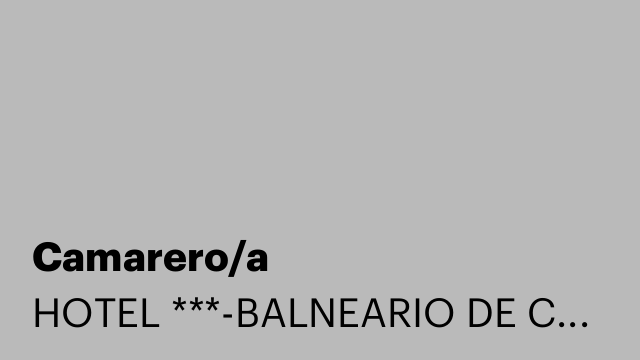 Camarero/a