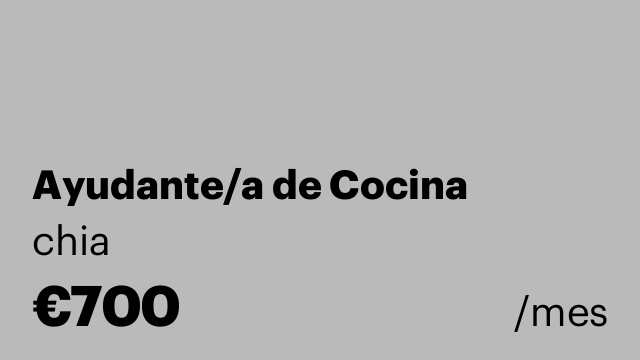 Ayudante/a de Cocina