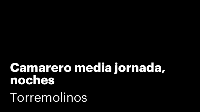 Camarero media jornada, noches