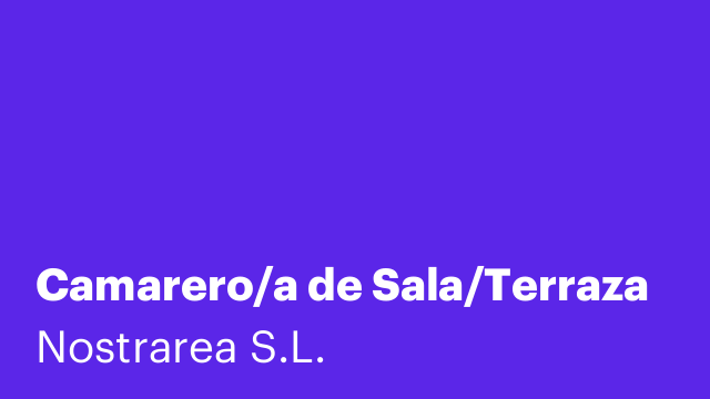 Camarero/a de Sala/Terraza