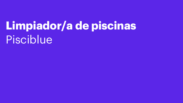 Limpiador/a de piscinas
