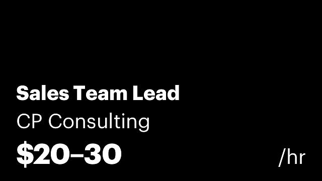Sales Team Lead