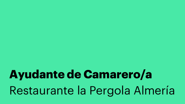 Ayudante de Camarero/a