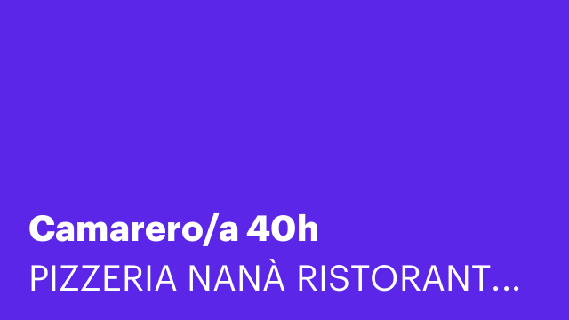 Camarero/a 40h