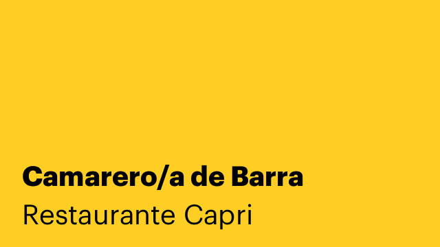 Camarero/a de Barra
