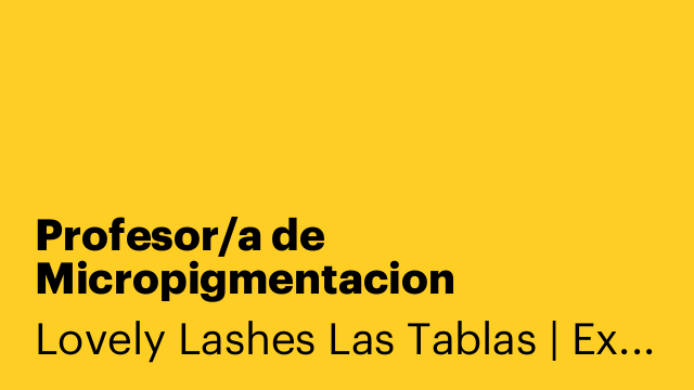 Profesor/a de Micropigmentacion