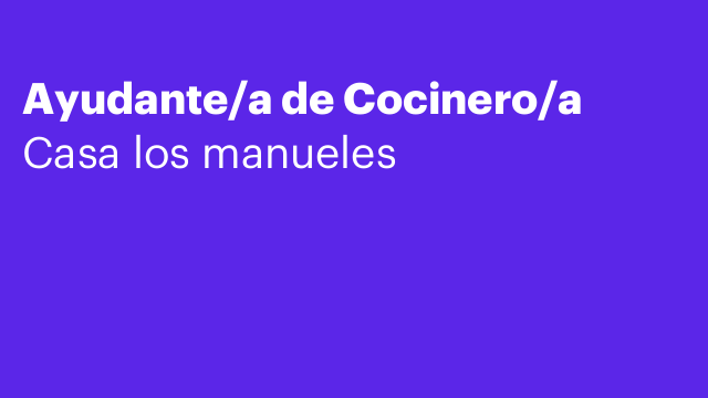 Ayudante/a de Cocinero/a