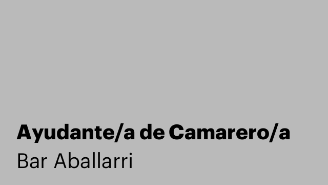Ayudante/a de Camarero/a
