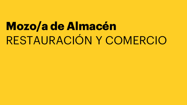 Mozo/a de Almacén