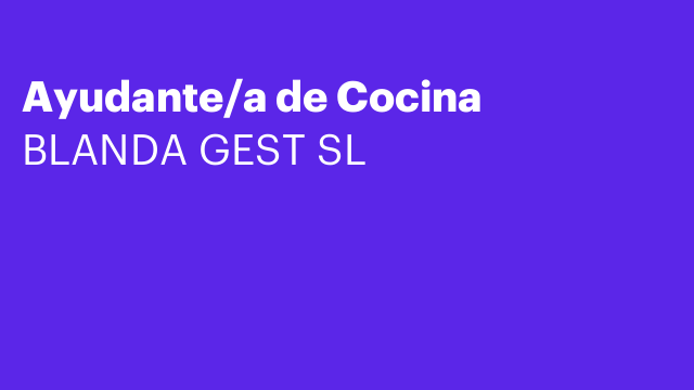 Ayudante/a de Cocina