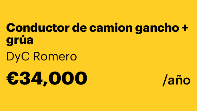 Conductor de camion gancho + grúa