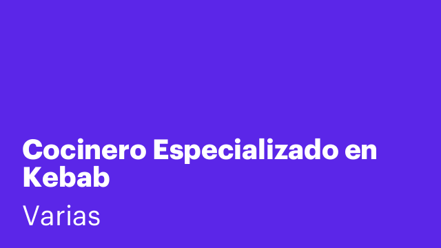 Cocinero Especializado en Kebab