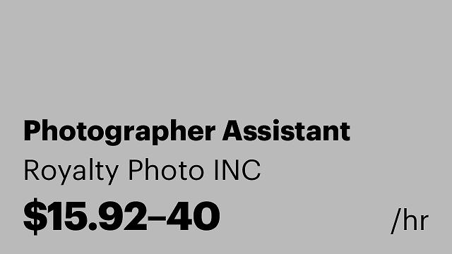 Photographer Assistant