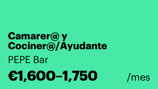 Camarer@ y Cociner@/Ayudante