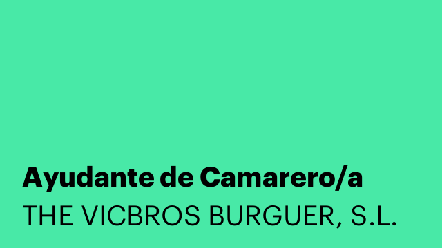 Ayudante de Camarero/a