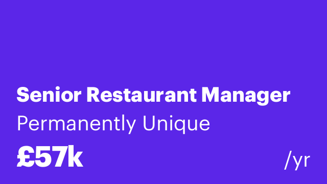 Senior Restaurant Manager