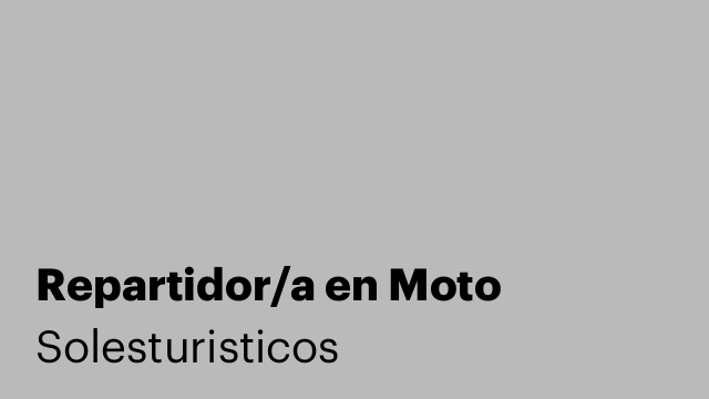 Repartidor/a en Moto