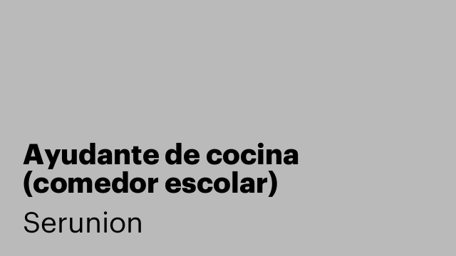 Ayudante de cocina (comedor escolar)