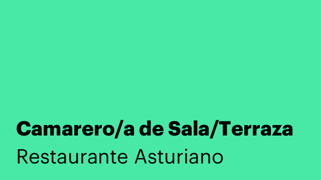 Camarero/a de Sala/Terraza