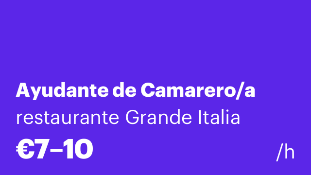Ayudante de Camarero/a