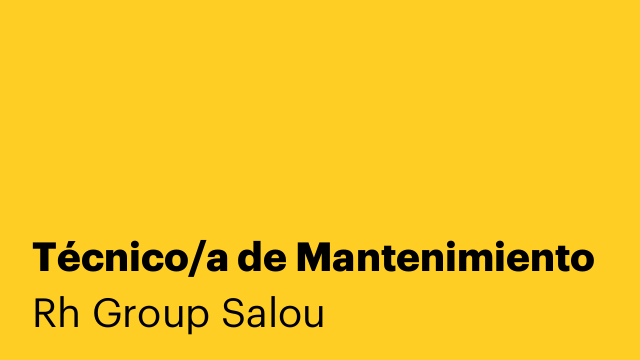 Técnico/a de Mantenimiento