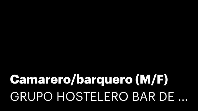 Camarero/barquero (M/F)