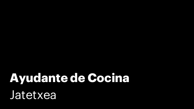 Ayudante de Cocina
