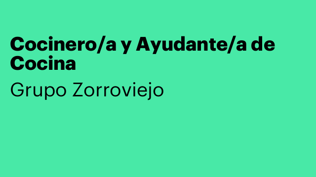 Cocinero/a y Ayudante/a de Cocina
